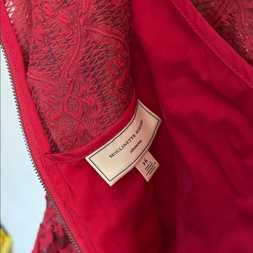 Moulinette Soeurs Red Patterned Midi Dress - Picture 6 of 6